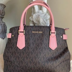 Michael Kors Logo Tote Brown/Pink